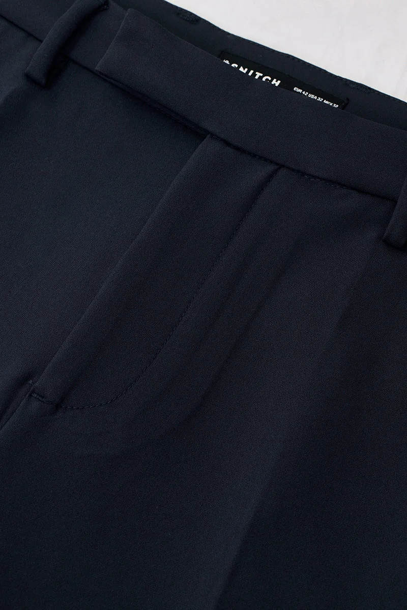 Snitch Navy Stretch Regular Fit Trousers for Men | Best Price UAE